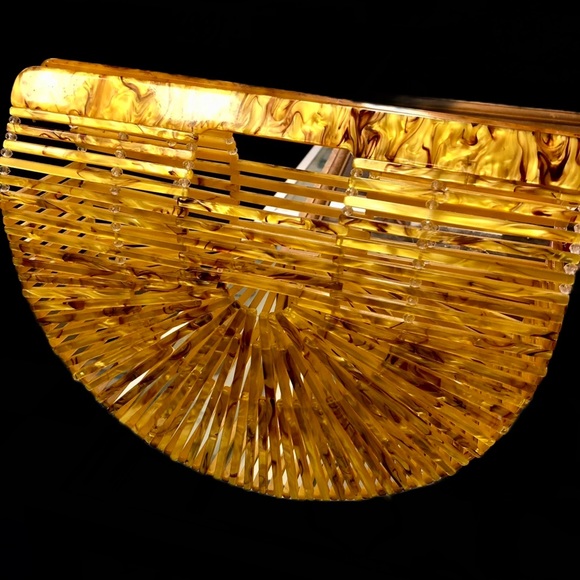 Tortoise Shell Beach Tote / Summer Party Purse - Picture 6 of 6